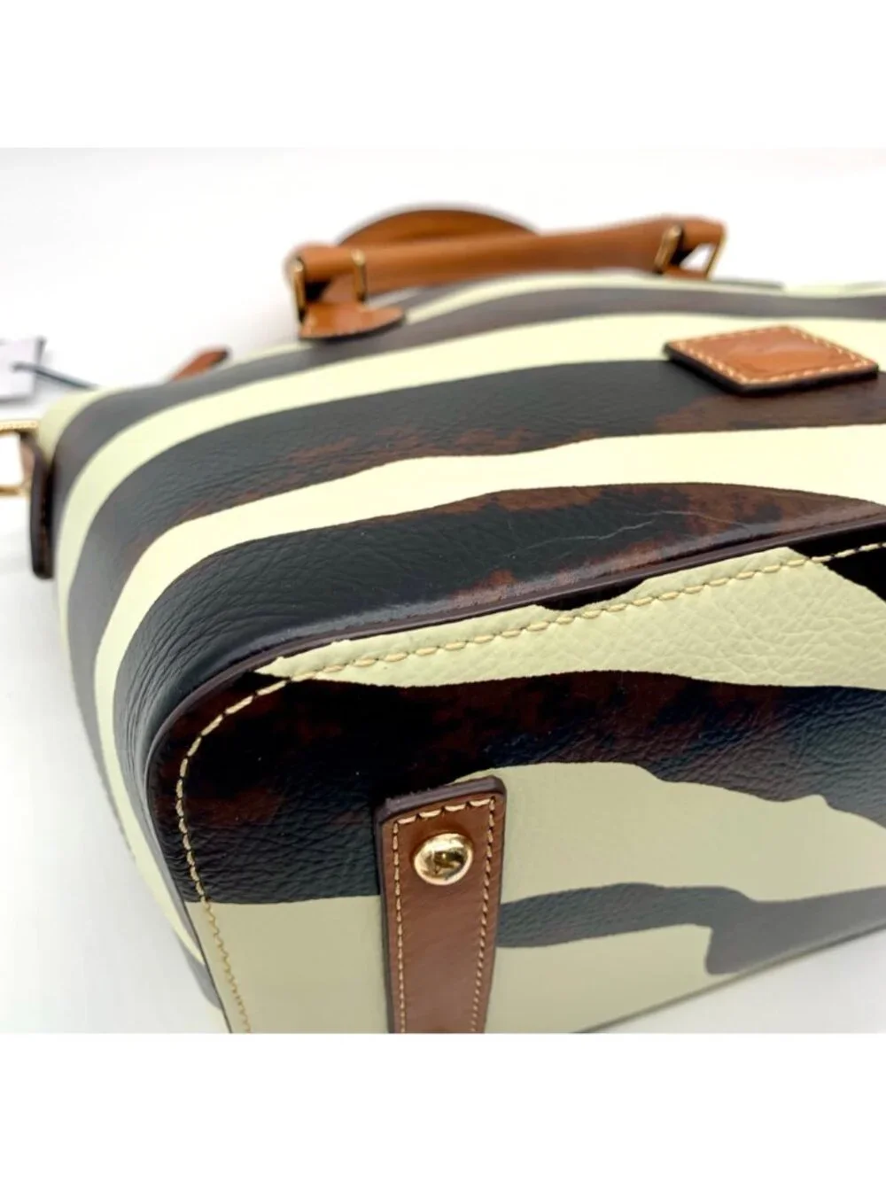 Dooney & Bourke Zebra Print Leather Geena Satchel
